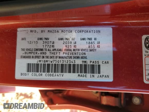 ✅ 2016 Mazda 3 i Touring • VIN: JM1BM1W75G1312343 • Lot: 90889355. Wystawiony na Copart z przebiegiem 55 561 mil. Bezpłatny archiwum sprzedaży aukcyjnych z USA i szczegółowy raport historii pojazdu na DreamBid. Zdjęcie 12.