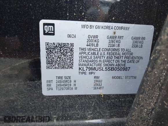 2025 Chevrolet TrailBlazer RS с VIN KL79MUSL5SB050987, выставлен на аукционе IAAI как лот 42211679 с пробегом 5 538 миль миль и . История ставок и продаж доступна на DreamBid. Изображение 9.