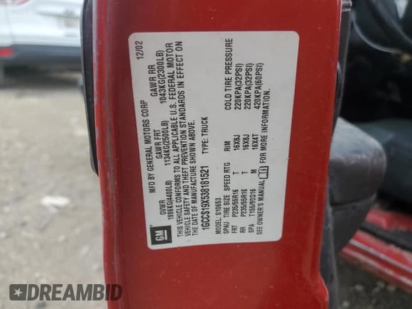 ✅ 2003 Chevrolet S-10 LS • VIN: 1GCCS19X538181521 • Лот: 51271475. Опубликован ранее на Copart с пробегом Не указан. Бесплатный доступ к архиву аукционных продаж из США и подробный отчёт об истории автомобиля на DreamBid. Изображение 13.