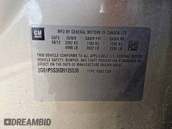 ✅ 2013 Cadillac XTS Luxury • VIN: 2G61P5S36D9125538 • Lot: 85331965. Wystawiony na Copart z przebiegiem 167 826 mil. Bezpłatny archiwum sprzedaży aukcyjnych z USA i szczegółowy raport historii pojazdu na DreamBid. Zdjęcie 12.