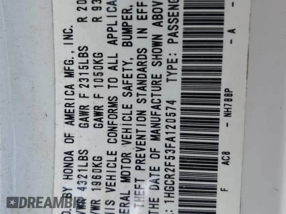 ✅ 2015 Honda Accord Sport • VIN: 1HGCR2F53FA120574 • Lot: 85692085. Wystawiony na Copart z przebiegiem 192 617 mil. Bezpłatny archiwum sprzedaży aukcyjnych z USA i szczegółowy raport historii pojazdu na DreamBid. Zdjęcie 12.