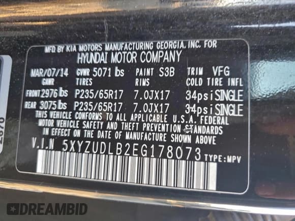 ✅ 2014 Hyundai Santa Fe • VIN: 5XYZUDLB2EG178073 • Lot: 95996105. Wystawiony na Copart z przebiegiem 132 008 mil. Bezpłatny archiwum sprzedaży aukcyjnych z USA i szczegółowy raport historii pojazdu na DreamBid. Zdjęcie 13.