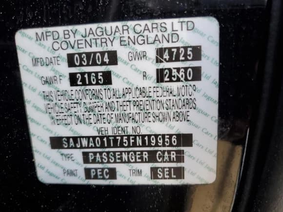 ✅ 2005 Jaguar S-Type • VIN: SAJWA01T75FN19956 • Lot: 55539425. Listed on Copart with 210,820 mi. Free auction sales archive from the USA and detailed vehicle history report at DreamBid. Image 12.