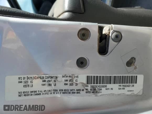 2005 Dodge Neon SXT z VIN 1B3ES56C45D268209, wystawiony jako Copart lot #51127945 z przebiegiem 210 166 mil mil oraz Szkoda całkowita • Salvage title. Historia ofert i sprzedaży dostępna na DreamBid. Obrazek 12.