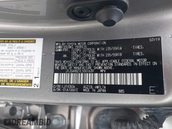 ✅ 2020 Lexus NX 300 F Sport • VIN: JTJSARBZ7L5001639 • Lot: 41565608. Wystawiony na IAAI z przebiegiem 102 914 mil. Bezpłatny archiwum sprzedaży aukcyjnych z USA i szczegółowy raport historii pojazdu na DreamBid. Zdjęcie 9.