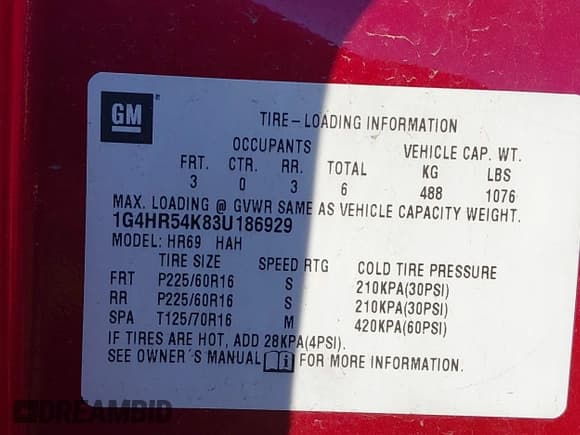 ✅ 2003 Buick LeSabre Limited • VIN: 1G4HR54K83U186929 • Lot: 43656885. Listed on IAAI with 177,534 mi. Free auction sales archive from the USA and detailed vehicle history report at DreamBid. Image 9.