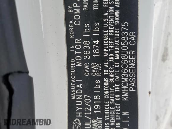 ✅ 2008 Hyundai Accent GS • VIN: KMHCM36C68U058375 • Лот: 41457755. Опубликован ранее на Copart с пробегом 163 843 миль. Бесплатный доступ к архиву аукционных продаж из США и подробный отчёт об истории автомобиля на DreamBid. Изображение 13.