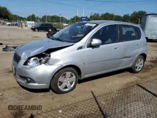 2009 Chevrolet Aveo 1LT with VIN KL1TD66E99B650459, listed as a Copart auction lot 71179495 with 21,121 mi miles and Salvage title. Bid and sale history available at DreamBid. Image 1.