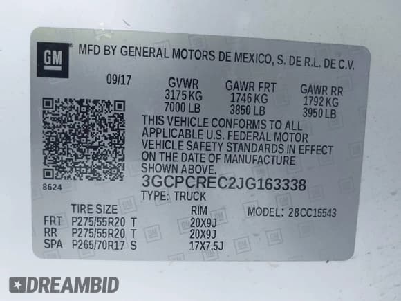 ✅ 2018 Chevrolet Silverado 1500 LT • VIN: 3GCPCREC2JG163338 • Lot: 43656262. Wystawiony na IAAI z przebiegiem 110 223 mil. Bezpłatny archiwum sprzedaży aukcyjnych z USA i szczegółowy raport historii pojazdu na DreamBid. Zdjęcie 9.