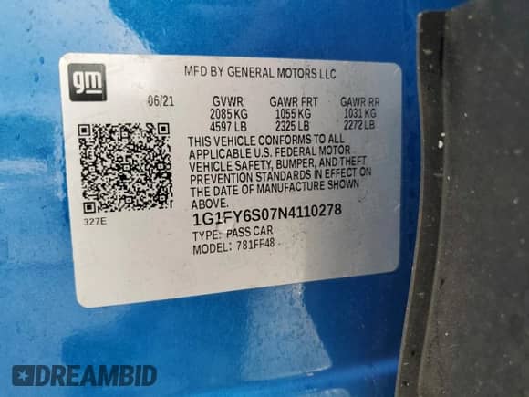 2022 Chevrolet Bolt EUV LT с VIN 1G1FY6S07N4110278, выставлен на аукционе Copart как лот 84026185 с пробегом 16 703 миль миль и Списание • Salvage title. История ставок и продаж доступна на DreamBid. Изображение 12.