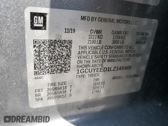 ✅ 2020 Chevrolet Silverado 1500 RST • VIN: 1GCUYEED1LZ149469 • Lot: 81088555. Wystawiony na Copart z przebiegiem 113 078 mil. Bezpłatny archiwum sprzedaży aukcyjnych z USA i szczegółowy raport historii pojazdu na DreamBid. Zdjęcie 12.