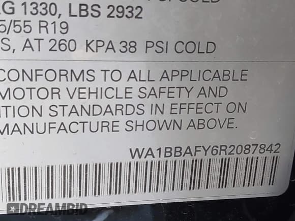 ✅ 2024 Audi Q5 Premium Plus • VIN: WA1BBAFY6R2087842 • Лот: 43563471. Опубликован ранее на IAAI с пробегом 8 711 миль. Бесплатный доступ к архиву аукционных продаж из США и подробный отчёт об истории автомобиля на DreamBid. Изображение 9.