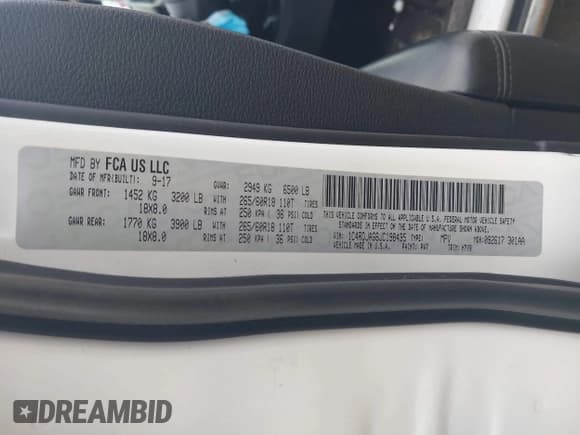 ✅ 2018 Dodge Durango SXT • VIN: 1C4RDJAG6JC198435 • Lot: 41896257. Wystawiony na IAAI z przebiegiem 161 711 mil. Bezpłatny archiwum sprzedaży aukcyjnych z USA i szczegółowy raport historii pojazdu na DreamBid. Zdjęcie 9.