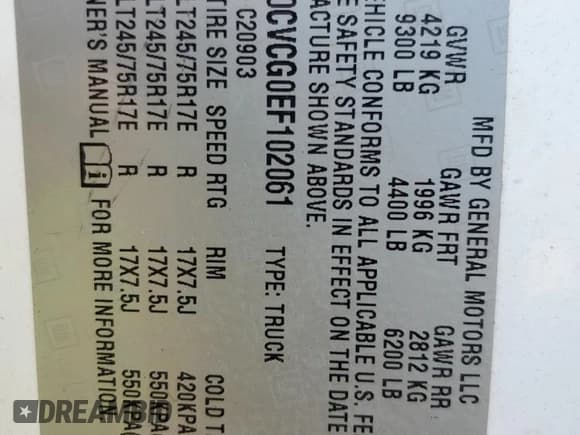 ✅ 2014 Chevrolet Silverado 2500HD Work Truck • VIN: 1GC0CVCG0EF102061 • Lot: 60819715. Wystawiony na Copart z przebiegiem 227 300 mil. Bezpłatny archiwum sprzedaży aukcyjnych z USA i szczegółowy raport historii pojazdu na DreamBid. Zdjęcie 12.