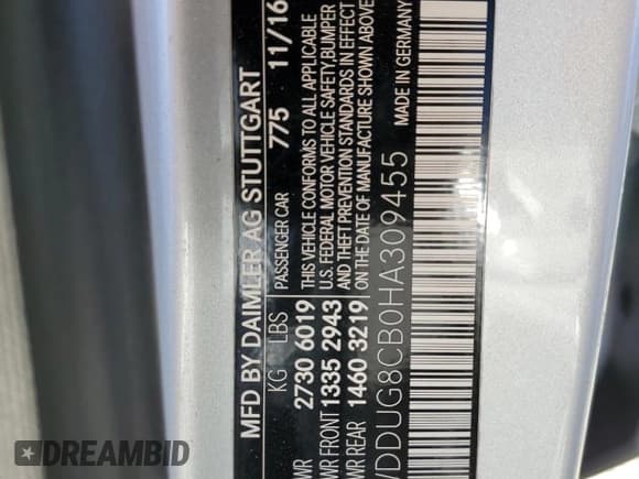 ✅ 2017 Mercedes-Benz S 550 • VIN: WDDUG8CB0HA309455 • Лот: 85298305. Опубликован ранее на Copart с пробегом 105 660 миль. Бесплатный доступ к архиву аукционных продаж из США и подробный отчёт об истории автомобиля на DreamBid. Изображение 12.