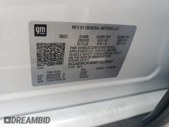 ✅ 2023 Buick Enclave Premium • VIN: 5GAERCKW6PJ122687 • Lot: 67319215. Wystawiony na Copart z przebiegiem 13 529 mil. Bezpłatny archiwum sprzedaży aukcyjnych z USA i szczegółowy raport historii pojazdu na DreamBid. Zdjęcie 14.