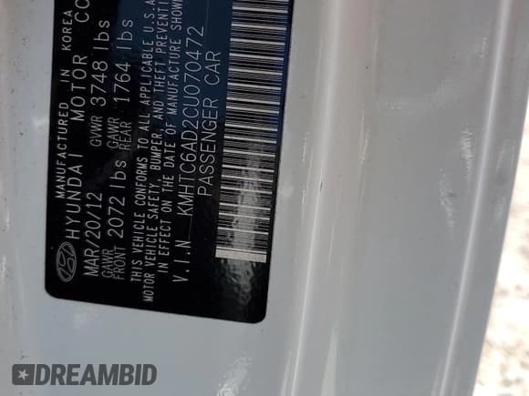 ✅ 2012 Hyundai Veloster w/Red Int • VIN: KMHTC6AD2CU070472 • Lot: 71449064. Wystawiony na Copart z przebiegiem 43 091 mil. Bezpłatny archiwum sprzedaży aukcyjnych z USA i szczegółowy raport historii pojazdu na DreamBid. Zdjęcie 12.