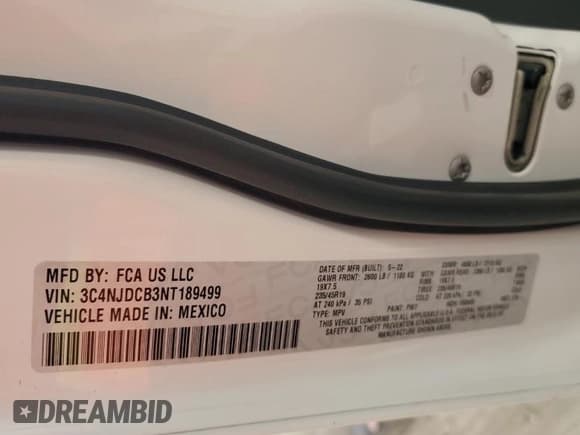 ✅ 2022 Jeep Compass Limited • VIN: 3C4NJDCB3NT189499 • Лот: 71844645. Опубликован ранее на Copart с пробегом 97 771 миль. Бесплатный доступ к архиву аукционных продаж из США и подробный отчёт об истории автомобиля на DreamBid. Изображение 12.