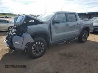 2023 Nissan Frontier Pro-X with VIN 1N6ED1EJ8PN619912, listed as a Copart auction lot 81141025 with 55,239 mi miles and Salvage title. Bid and sale history available at DreamBid. Image 1.