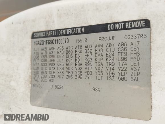 ✅ 2012 Chevrolet Express Passenger 1LT • VIN: 1GAZG1FG9C1100070 • Lot: 43639948. Listed on IAAI with 167,715 mi. Free auction sales archive from the USA and detailed vehicle history report at DreamBid. Image 9.