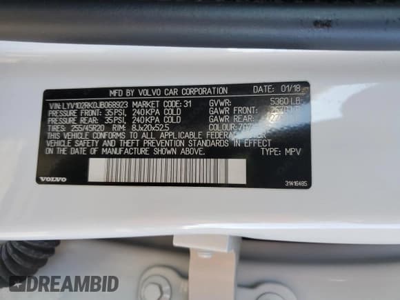 ✅ 2018 Volvo XC60 Momentum • VIN: LYV102RK0JB068923 • Lot: 90018685. Wystawiony na Copart z przebiegiem 67 853 mil. Bezpłatny archiwum sprzedaży aukcyjnych z USA i szczegółowy raport historii pojazdu na DreamBid. Zdjęcie 14.