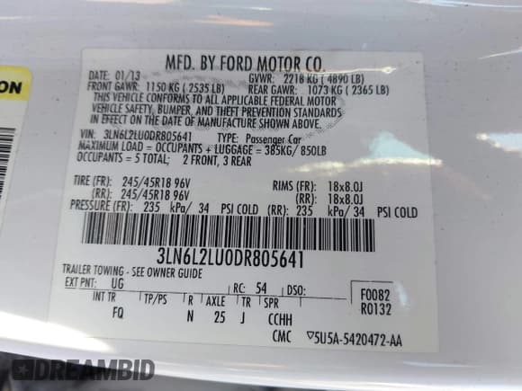 ✅ 2013 Lincoln MKZ Hybrid • VIN: 3LN6L2LU0DR805641 • Lot: 43771948. Wystawiony na IAAI z przebiegiem 153 833 mil. Bezpłatny archiwum sprzedaży aukcyjnych z USA i szczegółowy raport historii pojazdu na DreamBid. Zdjęcie 9.