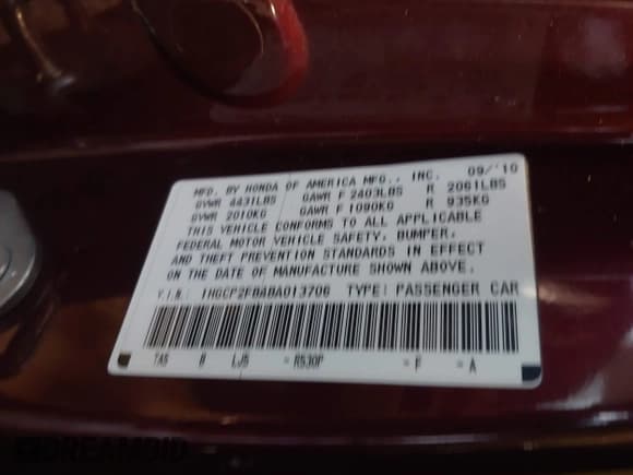 ✅ 2011 Honda Accord EX-L • VIN: 1HGCP2F84BA013706 • Lot: 43543535. Wystawiony na IAAI z przebiegiem 256 000 mil. Bezpłatny archiwum sprzedaży aukcyjnych z USA i szczegółowy raport historii pojazdu na DreamBid. Zdjęcie 9.