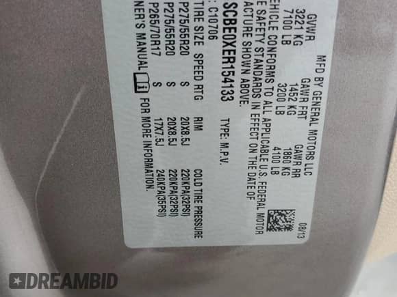 2014 Chevrolet Tahoe LT z VIN 1GNSCBE0XER154133, wystawiony jako Copart lot #91109625 z przebiegiem Nie podano mil oraz Czysty tytuł • Clean title. Historia ofert i sprzedaży dostępna na DreamBid. Obrazek 13.