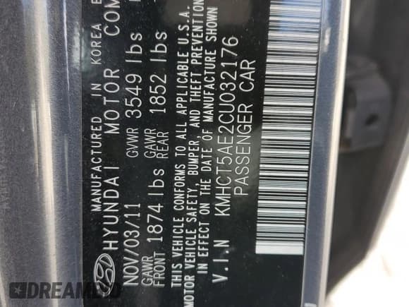 ✅ 2012 Hyundai Accent GS • VIN: KMHCT5AE2CU032176 • Лот: 47607985. Опубликован ранее на Copart с пробегом 60 227 миль. Бесплатный доступ к архиву аукционных продаж из США и подробный отчёт об истории автомобиля на DreamBid. Изображение 12.