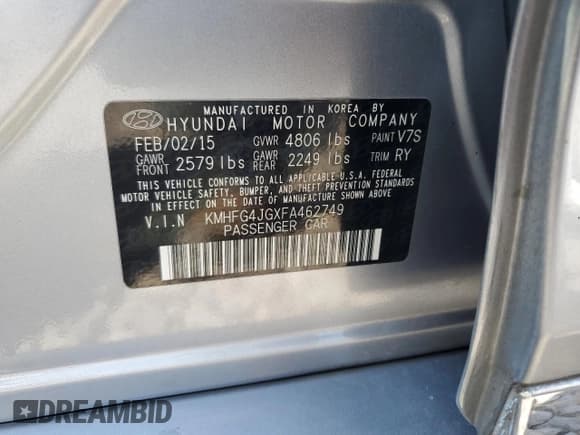 ✅ 2015 Hyundai Azera • VIN: KMHFG4JGXFA462749 • Лот: 81202055. Опубликован ранее на Copart с пробегом 119 574 миль. Бесплатный доступ к архиву аукционных продаж из США и подробный отчёт об истории автомобиля на DreamBid. Изображение 13.