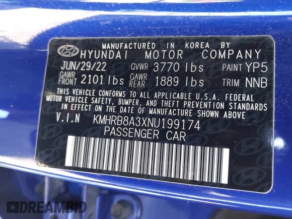 ✅ 2022 Hyundai Venue SE • VIN: KMHRB8A3XNU199174 • Lot: 41758212. Listed on IAAI with 6,334 mi. Free auction sales archive from the USA and detailed vehicle history report at DreamBid. Image 9.