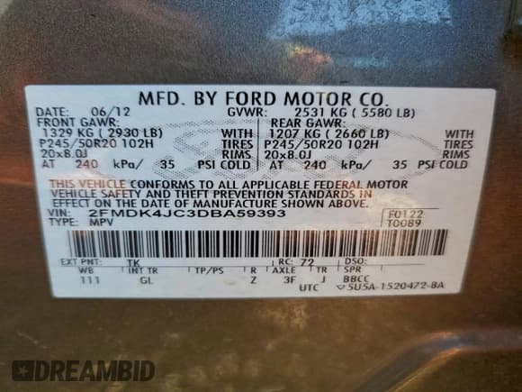 ✅ 2013 Ford Edge SEL • VIN: 2FMDK4JC3DBA59393 • Lot: 95333145. Wystawiony na Copart z przebiegiem 135 790 mil. Bezpłatny archiwum sprzedaży aukcyjnych z USA i szczegółowy raport historii pojazdu na DreamBid. Zdjęcie 13.