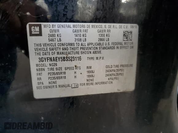 ✅ 2011 Cadillac SRX Luxury Collection • VIN: 3GYFNAEY5BS523116 • Лот: 80792325. Опубликован ранее на Copart с пробегом 216 573 миль. Бесплатный доступ к архиву аукционных продаж из США и подробный отчёт об истории автомобиля на DreamBid. Изображение 13.