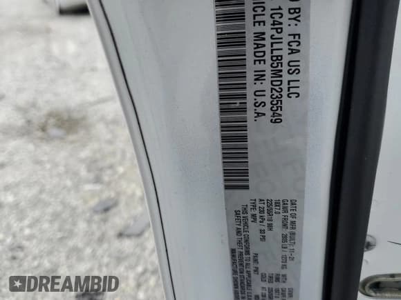 ✅ 2021 Jeep Cherokee Latitude Plus • VIN: 1C4PJLLB5MD235549 • Лот: 53623825. Опубликован ранее на Copart с пробегом 85 698 миль. Бесплатный доступ к архиву аукционных продаж из США и подробный отчёт об истории автомобиля на DreamBid. Изображение 14.