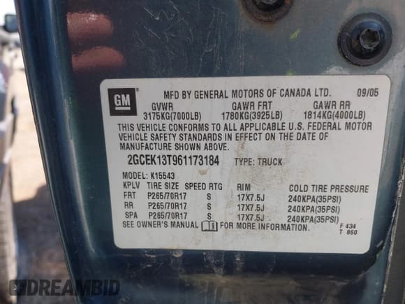 ✅ 2006 Chevrolet Silverado 1500 LT1 • VIN: 2GCEK13T961173184 • Лот: 41864254. Опубликован ранее на IAAI с пробегом 700 443 миль. Бесплатный доступ к архиву аукционных продаж из США и подробный отчёт об истории автомобиля на DreamBid. Изображение 9.