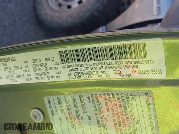 ✅ 2009 Dodge 2500 SLT • VIN: 3D7KS28T59G549186 • Лот: 42277707. Опубликован ранее на IAAI с пробегом 154 396 миль. Бесплатный доступ к архиву аукционных продаж из США и подробный отчёт об истории автомобиля на DreamBid. Изображение 9.