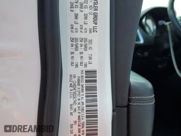 ✅ 2013 Dodge Durango Citadel • VIN: 1C4SDHET0DC617451 • Lot: 54627075. Listed on Copart with 139,414 mi. Free auction sales archive from the USA and detailed vehicle history report at DreamBid. Image 14.