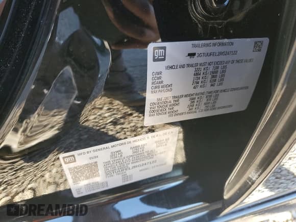 ✅ 2024 GMC Sierra 1500 AT4X • VIN: 3GTUUFEL2RG247122 • Лот: 85308105. Опубликован ранее на Copart с пробегом 13 450 миль. Бесплатный доступ к архиву аукционных продаж из США и подробный отчёт об истории автомобиля на DreamBid. Изображение 13.