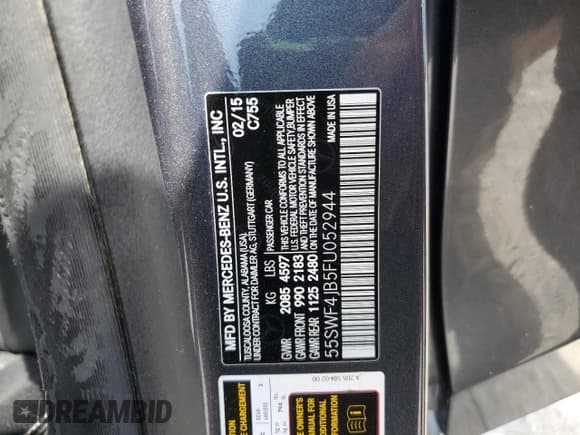 ✅ 2015 Mercedes-Benz C 300 • VIN: 55SWF4JB5FU052944 • Lot: 62346295. Wystawiony na Copart z przebiegiem 186 457 mil. Bezpłatny archiwum sprzedaży aukcyjnych z USA i szczegółowy raport historii pojazdu na DreamBid. Zdjęcie 12.