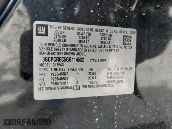 ✅ 2016 Chevrolet Silverado 1500 LT • VIN: 3GCPCREC5GG114532 • Лот: 61731024. Опубликован ранее на Copart с пробегом 113 565 миль. Бесплатный доступ к архиву аукционных продаж из США и подробный отчёт об истории автомобиля на DreamBid. Изображение 13.