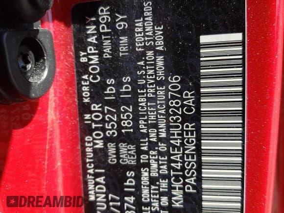 ✅ 2017 Hyundai Accent SE • VIN: KMHCT4AE4HU328706 • Лот: 58211834. Опубликован ранее на Copart с пробегом 16 762 миль. Бесплатный доступ к архиву аукционных продаж из США и подробный отчёт об истории автомобиля на DreamBid. Изображение 12.