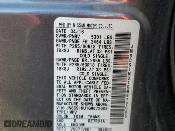 ✅ 2016 Infiniti QX70 • VIN: JN8CS1MU1GM672005 • Lot: 45741775. Wystawiony na Copart z przebiegiem 153 136 mil. Bezpłatny archiwum sprzedaży aukcyjnych z USA i szczegółowy raport historii pojazdu na DreamBid. Zdjęcie 13.