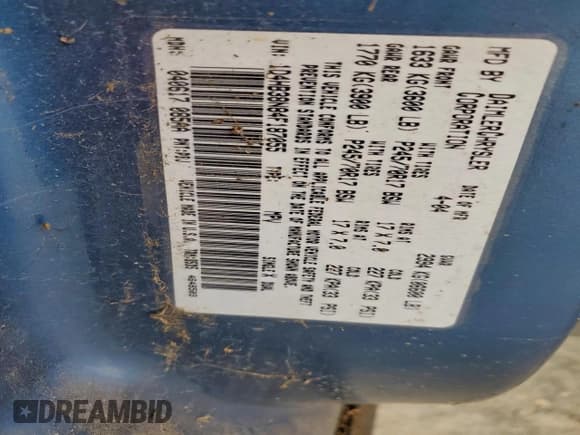 ✅ 2004 Dodge Durango ST • VIN: 1D4HB38N84F187055 • Lot: 93987145. Listed on Copart with Not provided. Free auction sales archive from the USA and detailed vehicle history report at DreamBid. Image 13.