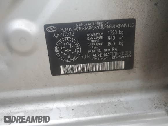 2013 Hyundai Elantra GLS с VIN 5NPDH4AE1DH331013, выставлен на аукционе Copart как лот 71038625 с пробегом 126 849 миль миль и Списание • Salvage title. История ставок и продаж доступна на DreamBid. Изображение 13.