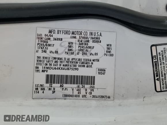 ✅ 2004 Ford Explorer Eddie Bauer • VIN: 1FMDU64KX4UB75290 • Лот: 86783445. Опубликован ранее на Copart с пробегом 183 975 миль. Бесплатный доступ к архиву аукционных продаж из США и подробный отчёт об истории автомобиля на DreamBid. Изображение 14.