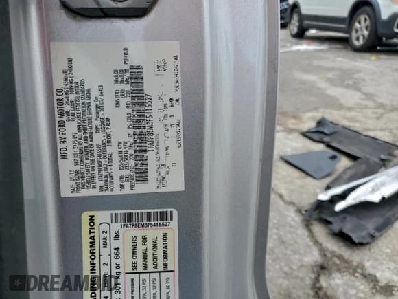 ✅ 2015 Ford Mustang V6 • VIN: 1FATP8EM3F5415527 • Lot: 95217655. Wystawiony na Copart z przebiegiem 158 331 mil. Bezpłatny archiwum sprzedaży aukcyjnych z USA i szczegółowy raport historii pojazdu na DreamBid. Zdjęcie 12.