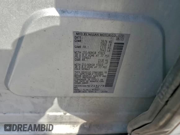 ✅ 2022 Nissan Pathfinder SV • VIN: 5N1DR3BB7NC214279 • Lot: 94137625. Listed on Copart with 135,319 mi. Free auction sales archive from the USA and detailed vehicle history report at DreamBid. Image 13.