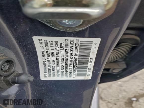 ✅ 2016 Honda Civic LX • VIN: 19XFC2F57GE220687 • Лот: 93369895. Опубликован ранее на Copart с пробегом 107 527 миль. Бесплатный доступ к архиву аукционных продаж из США и подробный отчёт об истории автомобиля на DreamBid. Изображение 13.