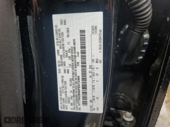 ✅ 2023 Ford F-250 XL • VIN: 1FT7W2BN6PED72599 • Lot: 61724055. Wystawiony na Copart z przebiegiem Nie podano. Bezpłatny archiwum sprzedaży aukcyjnych z USA i szczegółowy raport historii pojazdu na DreamBid. Zdjęcie 13.