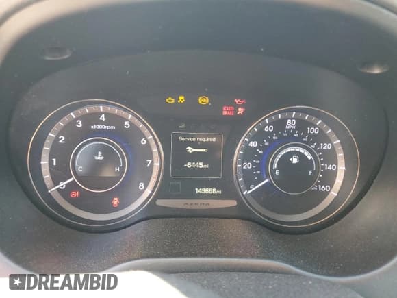 ✅ 2015 Hyundai Azera • VIN: KMHFG4JG2FA450191 • Lot: 87260645. Listed on Copart with 149,666 mi. Free auction sales archive from the USA and detailed vehicle history report at DreamBid. Image 9.